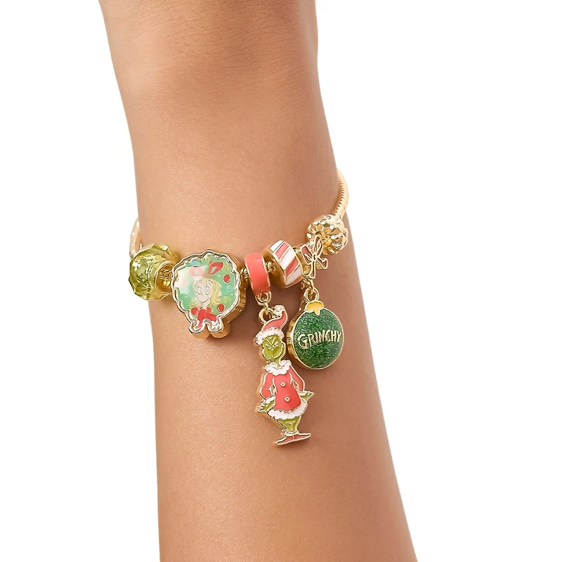 Dr. Seuss Grinch Holiday Charm Beaded Bracelet