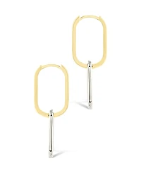 Sterling Forever Raleigh Link Drop Hoop Earrings