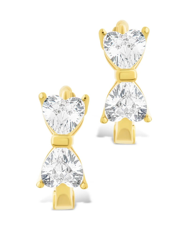 Sterling Forever Silver Ravenna Cz Micro Hoop Earrings