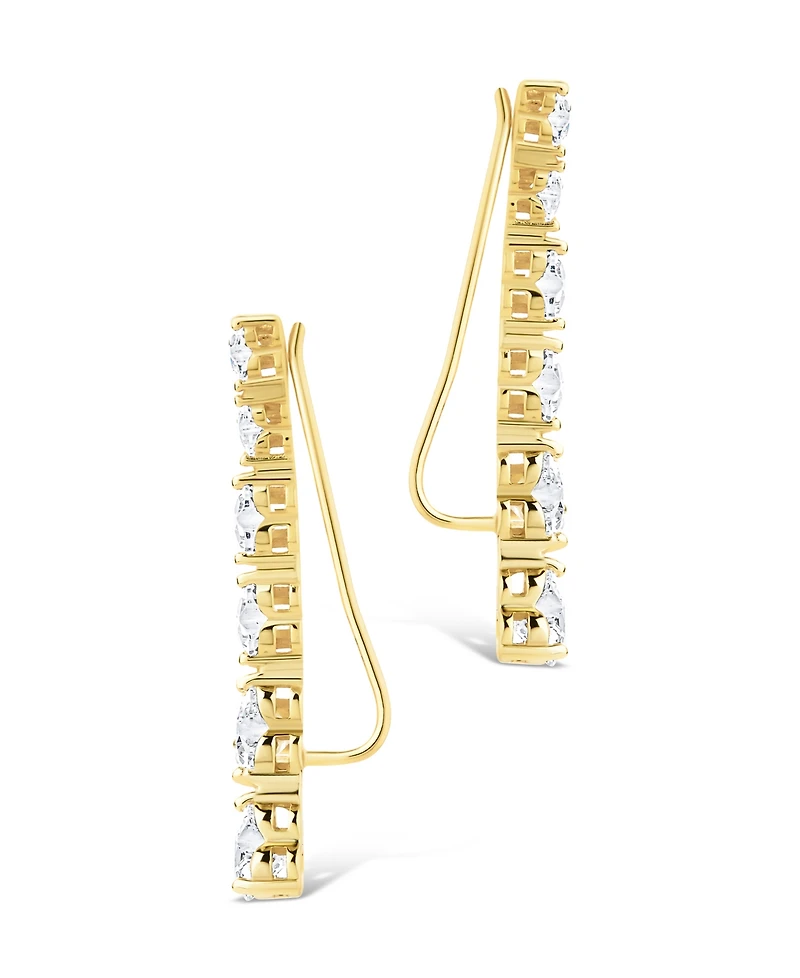 Sterling Forever Silver Jillian Cz Heart Crawler Studs