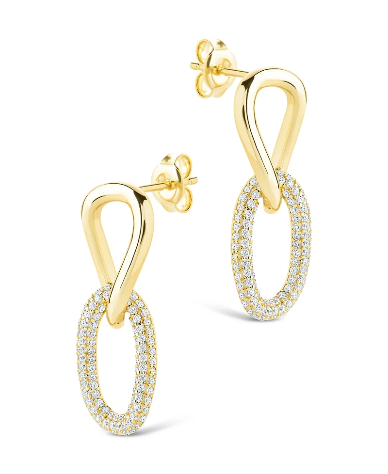 Sterling Forever Silver Taissa Cz Chain Link Studs