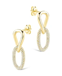 Sterling Forever Silver Taissa Cz Chain Link Studs