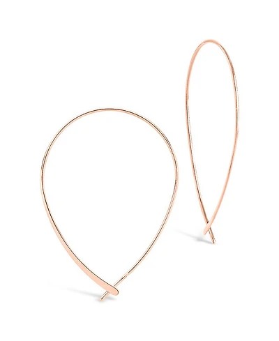Sterling Forever Sterling Silver Delicate Threader Hoop Earrings
