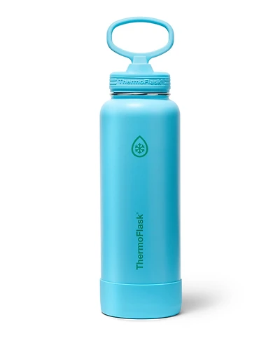 ThermoFlask oz. Double Wall Vacuum Insulated Water Bottle with Straw Lid