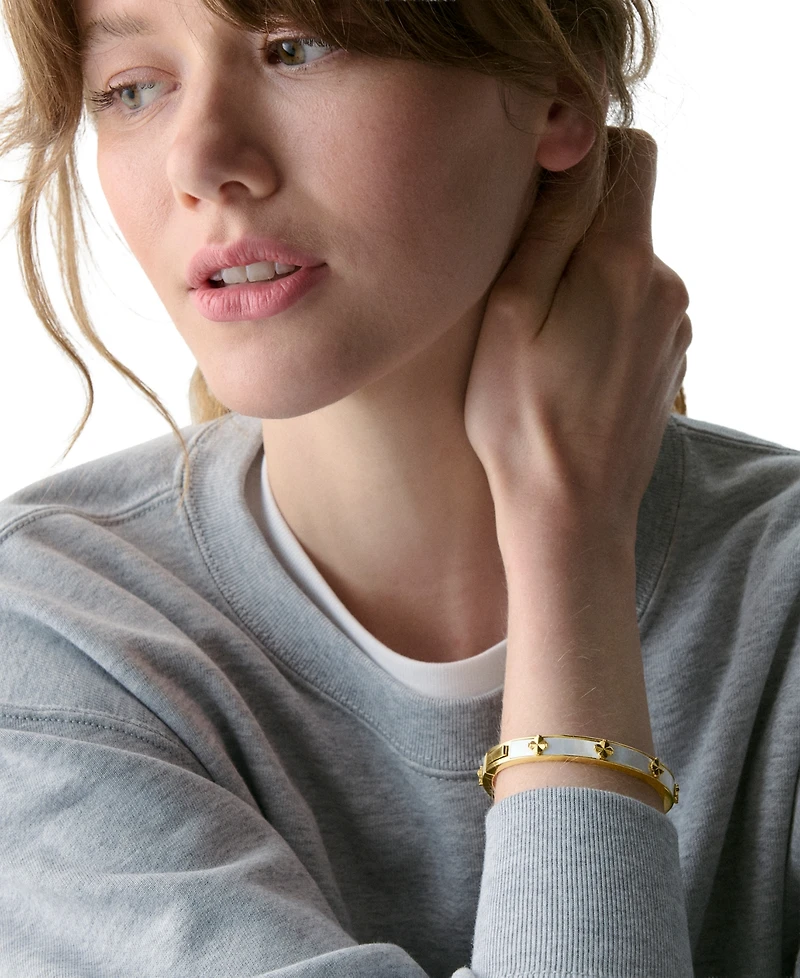 kate spade new york Imitation Pearl Gold Hinge Bangle Bracelet