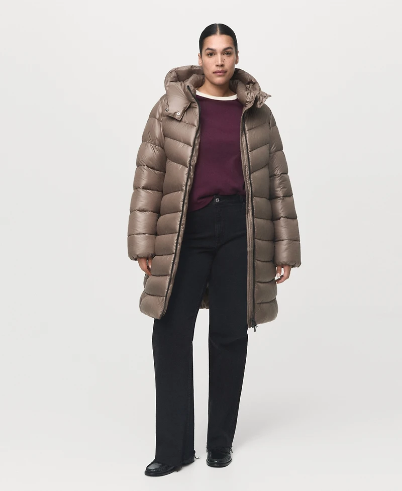 Mango Women's Hood Quilted Coat
