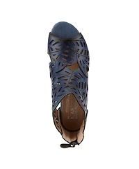 L Artiste Women s Icon Laser-Cut Leather Bootie with Ombre Edge and Zipper Closure
