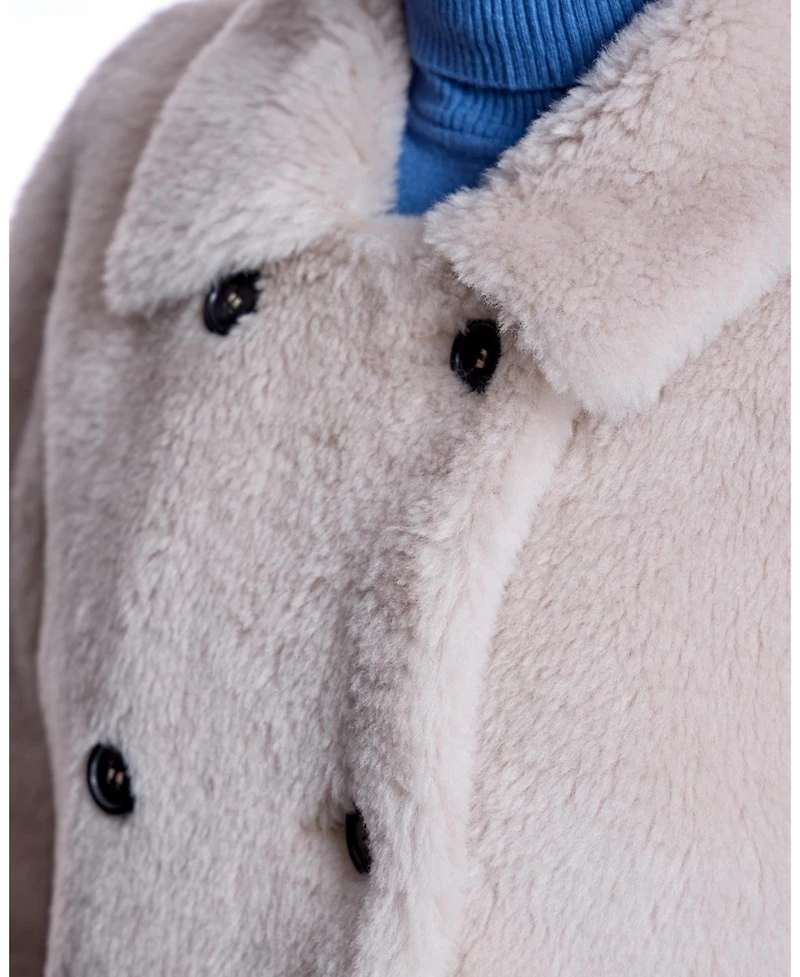 Julia & Stella by Maximilian Women's Lamb's Wool Pea Coat