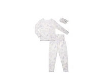 Everly Grey Baby Girls Charlie Fitted Two-Piece Long Sleeve Pajamas & Head Wrap Set