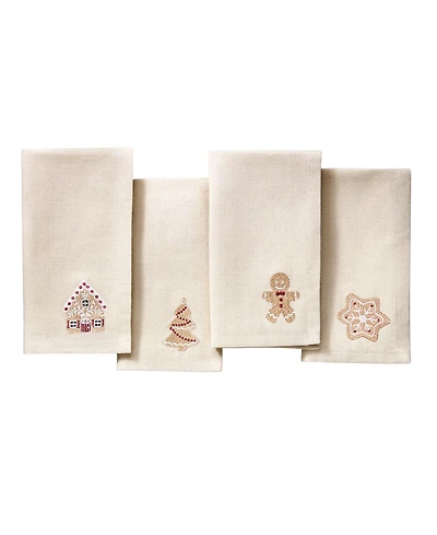 Elrene Gingerbread Bliss 4-Pc. Embroidered Napkin Set, 17" x 17"