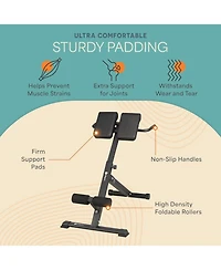 LifePro Adjustable Hyperextension Bench for Glutes, Hamstrings, and Lower Back - Foldable Home Gym Equipment