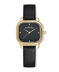 Ettika Classic Square Gold Plated Leather Watch