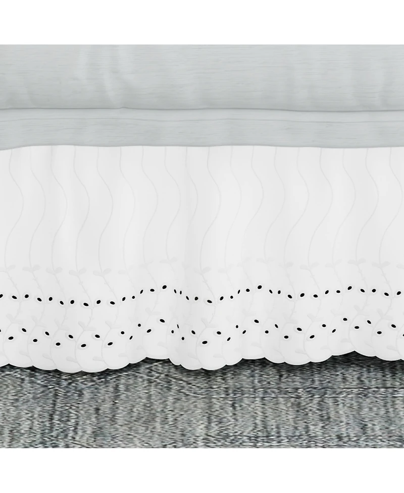 Fresh Ideas Ruffled Eyelet 14" Drop Bed Skirt, Queen