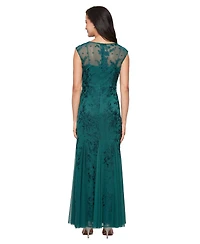 Alex Evenings Petite Cap Sleeve Long A-Line Dress