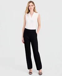 Anne Klein Women's Mid-Rise Pull-On Slash-Pocket Pants