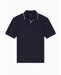A|X Armani Exchange Men's Johnny Collar Pique with Tipping Polo Shirt