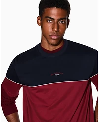 A|X Armani Exchange Men's Color Block Embroidered Center Logo T-Shirt