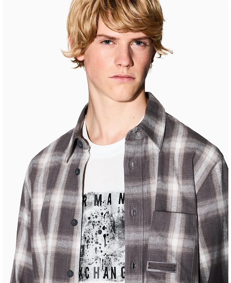 A|X Armani Exchange Men's Grid Box Splatter Graphic T-Shirt