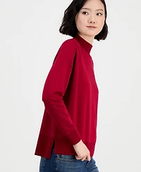 Eileen Fisher Women's Side Slit Detail High Neck Top