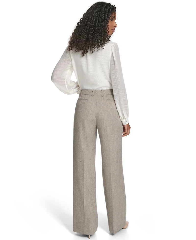 Calvin Klein Petite Novelty Pleated Wide Leg Pants