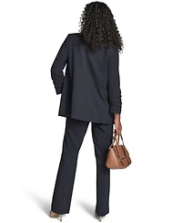 Calvin Klein Womens Scuba Crepe Long Sleeve Jacket High Waist Modern Fit Pants Textured Tie Neck Top