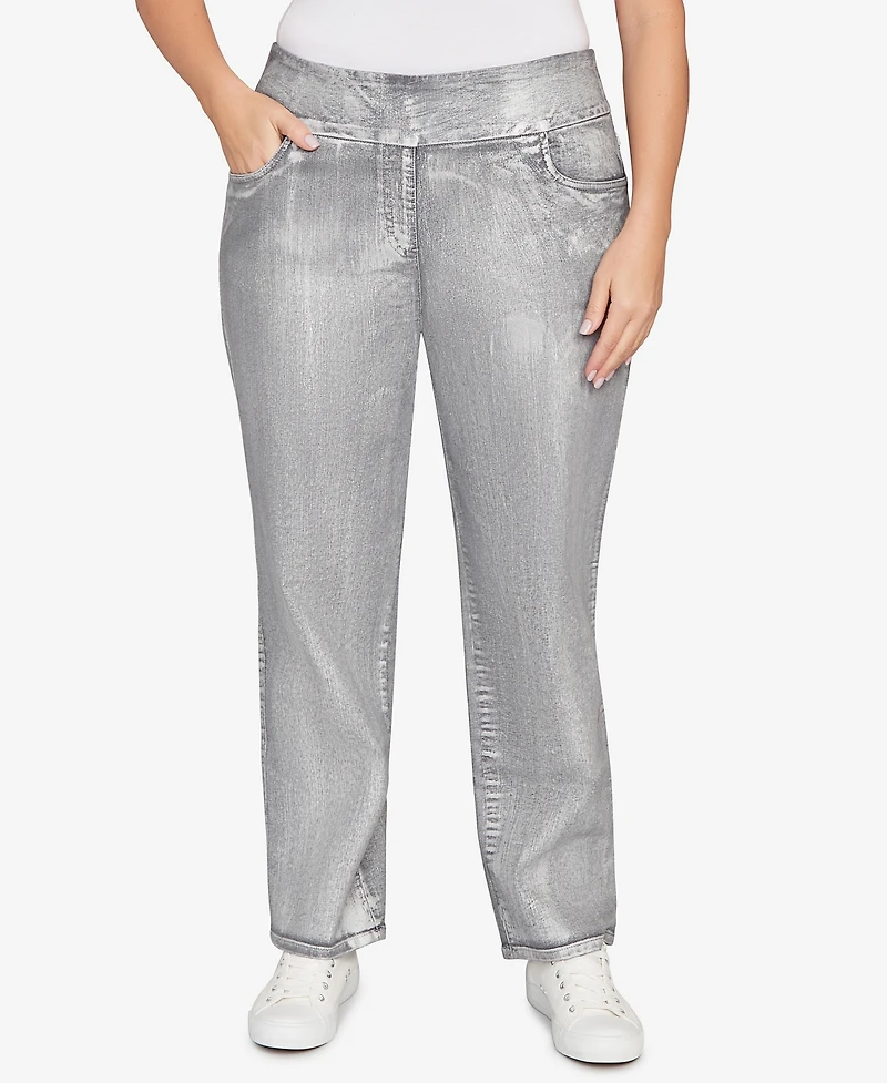 Ruby Rd. Plus Metallic Painted Pull On Jeans