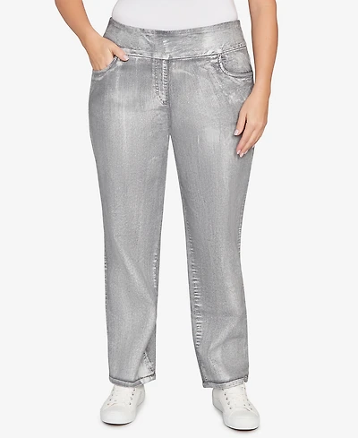 Ruby Rd. Plus Metallic Painted Pull On Jeans