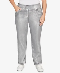 Ruby Rd. Plus Metallic Painted Pull On Jeans