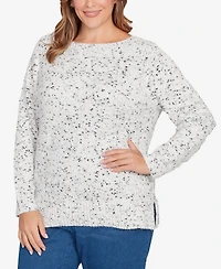 Ruby Rd. Plus Size Speckled Chenille Eyelash Sweater