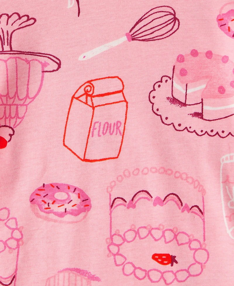 Carter's Girls Toddler 2T-5T 4-Piece Desserts Snug Fit Long-Sleeve Top and Pants Pajama Set