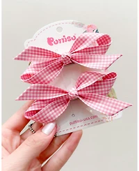 Puttisu Girls 2pc Bow Clip Set