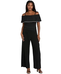R & M Richards Women's Ruched Trim Detail Jumpsuit