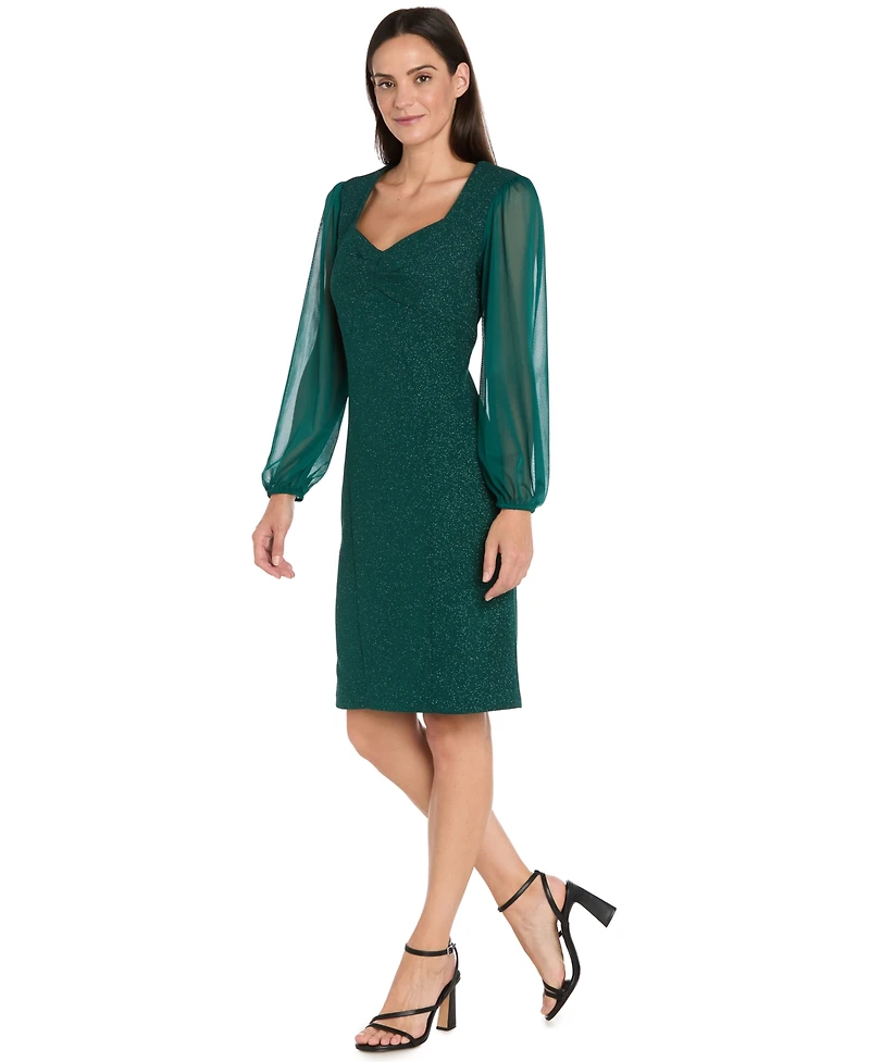 R & M Richards Women's Long-Sleeve Sheath Dress
