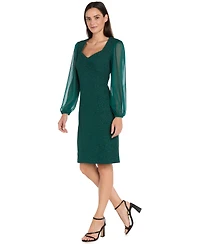 R & M Richards Women's Long-Sleeve Sheath Dress