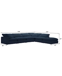 Furniture Fog -Pc. Fabric L-Sectional Ottoman End Sofa Set