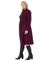Woman Within Plus Plaid Flannel A-Line Shirtdress