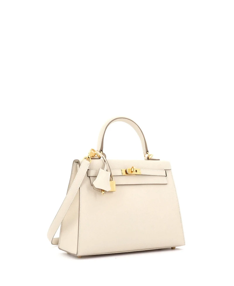 Pre-Owned Hermes Kelly 25 Handbag Light Epsom with Gold Hardware