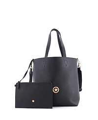 Pre-Owned Versace Tall La Medusa Convertible Shopper Tote Bag Leather Leather