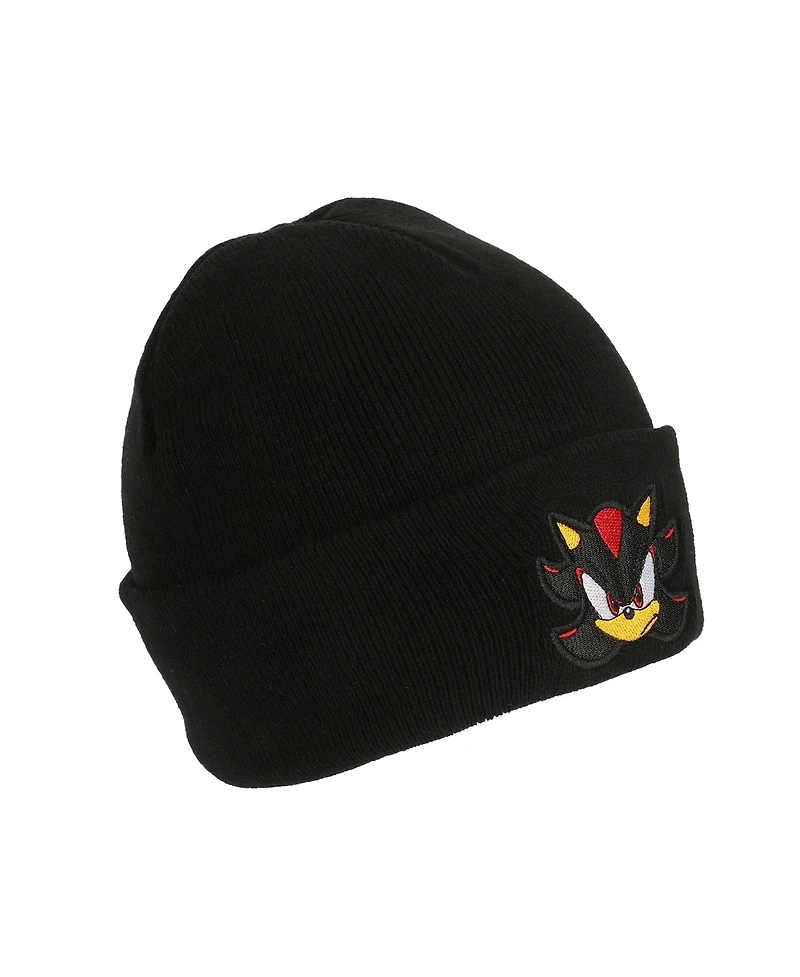 Sonic the Hedgehog Men's Shadow Embroidery Acrylic Knit Standard Cuff Beanie