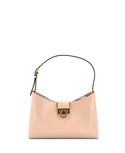 Pre-Owned Salvatore Ferragamo East West Trifolio Shoulder Bag Leather