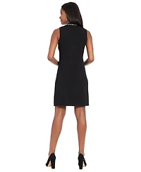 London Times Women's Embellished Sleeveless Sweater Dress