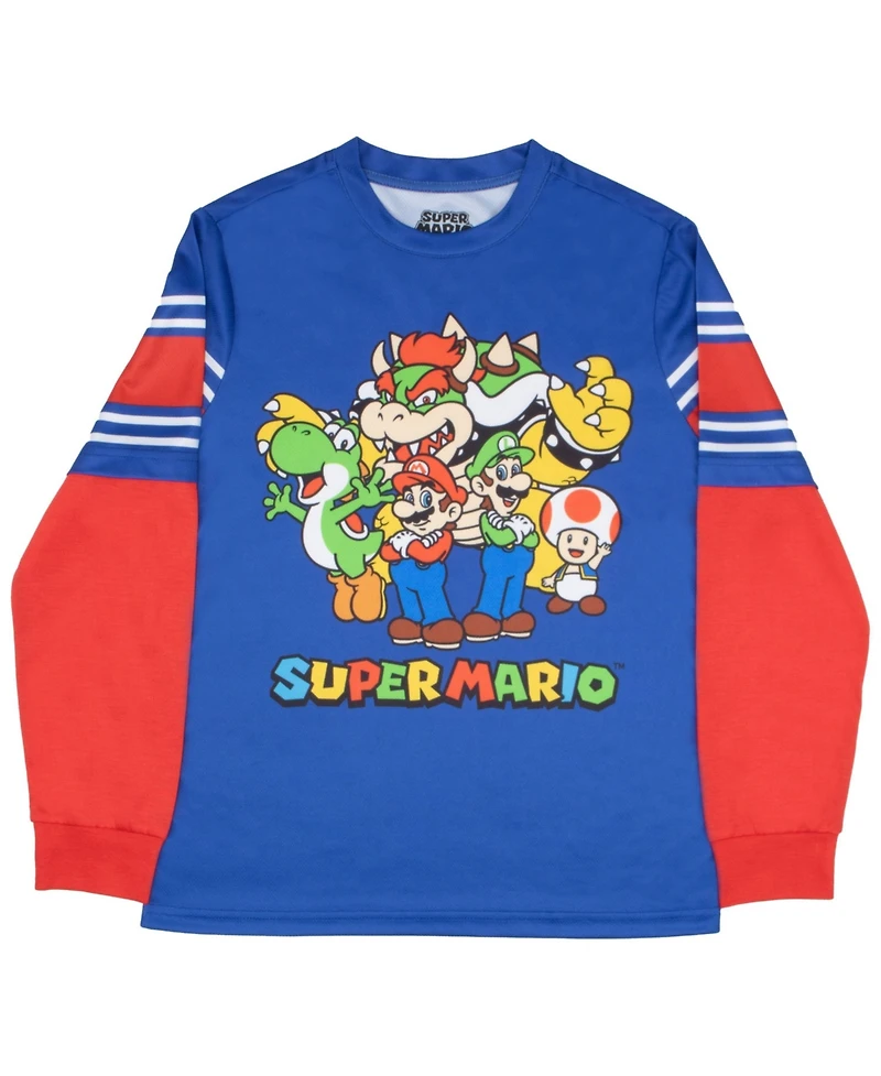 Mario Boys Super Luigi and Bowser 2 Piece Long Sleeve T-Shirt and Jogger Pants Set