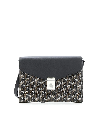 Pre-Owned Goyard Chypre Wallet on Strap Coated Canvas with Leather