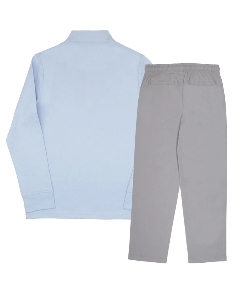 Tommy Bahama Boys 2 Piece Quarter Zip Long Sleeve Sweater and Pants Back to School Set