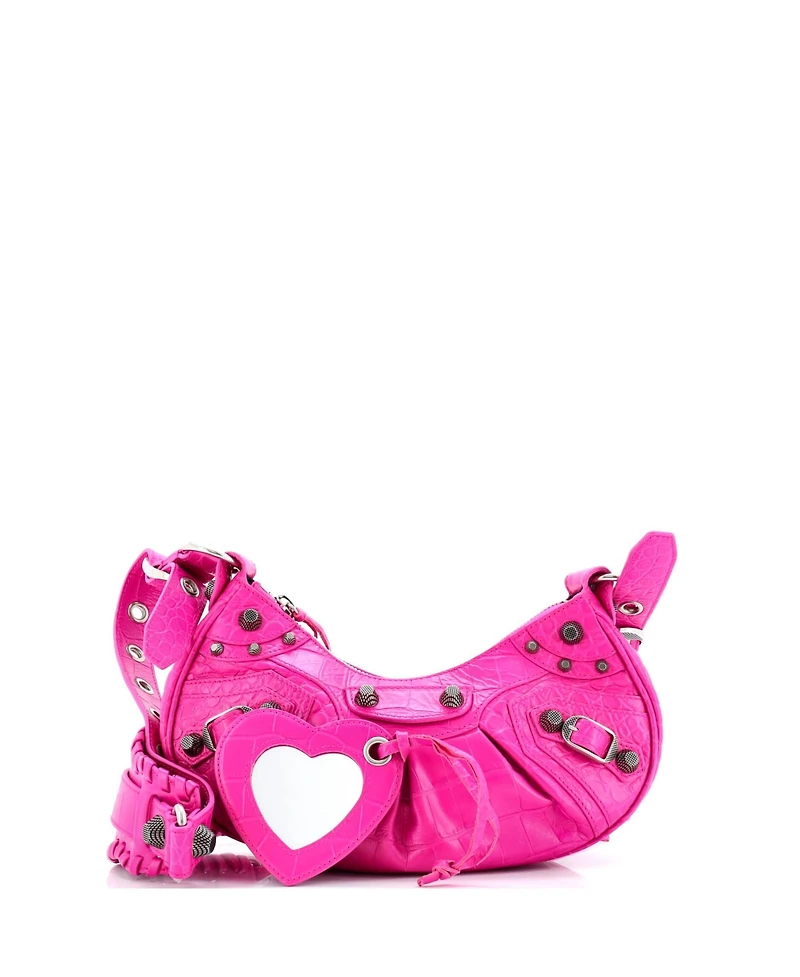 Pre-Owned Balenciaga Xs Le Cagole Giant Studs Shoulder Bag Embossed Leather