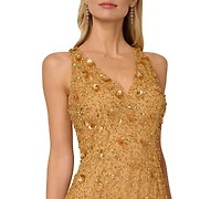 Adrianna Papell Women's Sleeveless Beaded Column Dress
