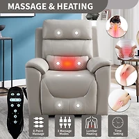 Boyel Living Faux Leather Dual Motor Infinite Position Up to 350 Lbs Power Lift Recliner Chair with 8-Point Vibration Massage and Lumbar