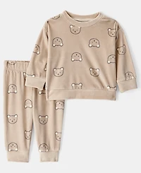 Carter's Baby Boys 2-Piece Bear Print Sweatshirt and Pants Set