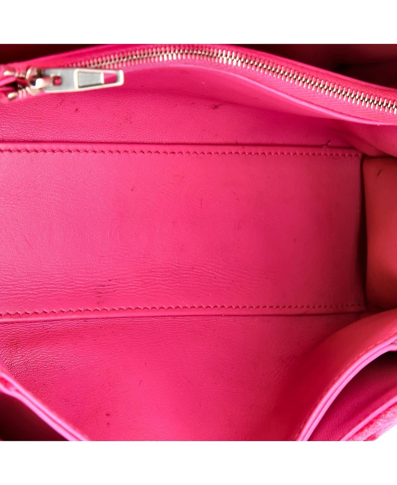 Pre-Owned Balenciaga Medium Crush Chain Flap Bag Quilted Velvet