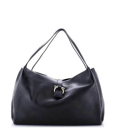 Pre-Owned Salvatore Ferragamo Medium Gancini Belt Hobo Shoulder Bag Leather